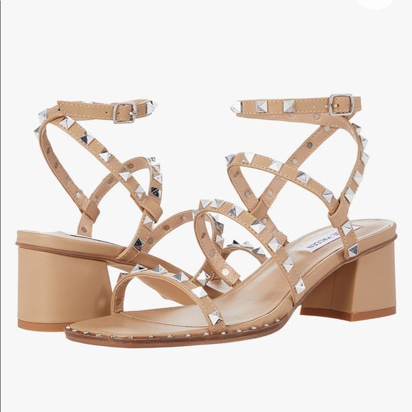 STEVE MADDEN Studded Strappy Nude Sandals - Picture 3 of 11